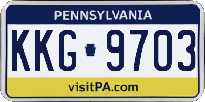 PA license plate KKG9703