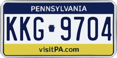 PA license plate KKG9704