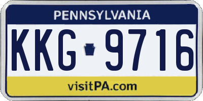 PA license plate KKG9716