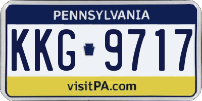 PA license plate KKG9717