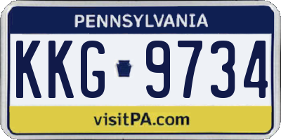 PA license plate KKG9734
