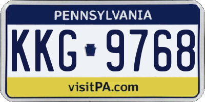 PA license plate KKG9768