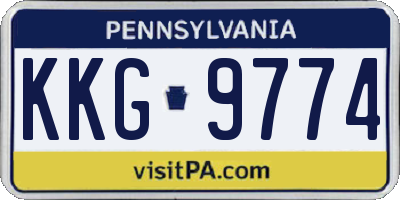 PA license plate KKG9774