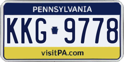 PA license plate KKG9778