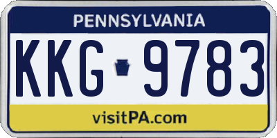 PA license plate KKG9783