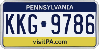 PA license plate KKG9786