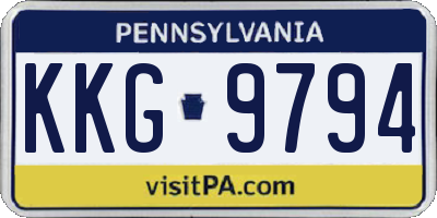 PA license plate KKG9794