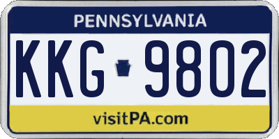 PA license plate KKG9802