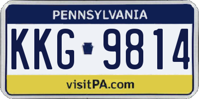 PA license plate KKG9814