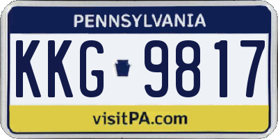 PA license plate KKG9817