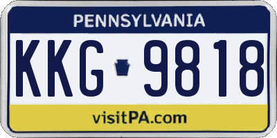 PA license plate KKG9818