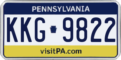 PA license plate KKG9822