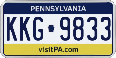 PA license plate KKG9833