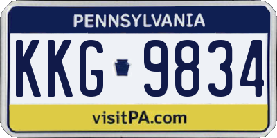 PA license plate KKG9834