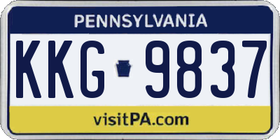 PA license plate KKG9837