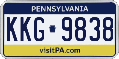 PA license plate KKG9838
