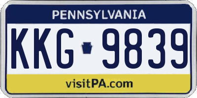 PA license plate KKG9839
