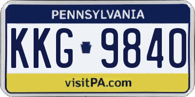 PA license plate KKG9840