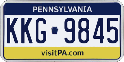 PA license plate KKG9845