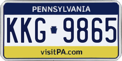 PA license plate KKG9865