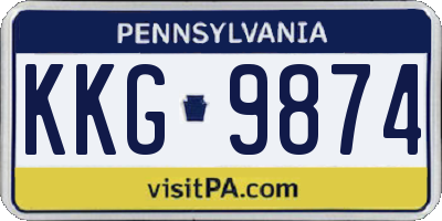 PA license plate KKG9874