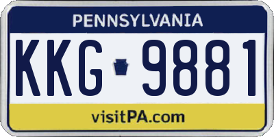 PA license plate KKG9881