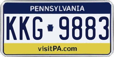 PA license plate KKG9883