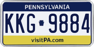 PA license plate KKG9884