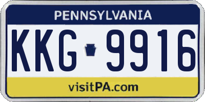 PA license plate KKG9916