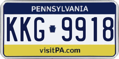 PA license plate KKG9918