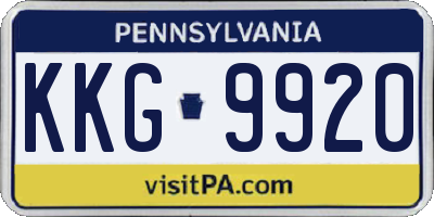 PA license plate KKG9920