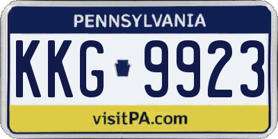PA license plate KKG9923