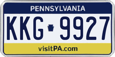 PA license plate KKG9927