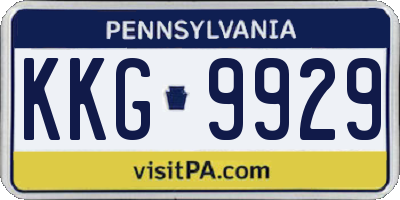 PA license plate KKG9929