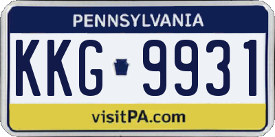 PA license plate KKG9931