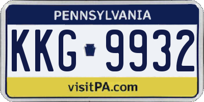 PA license plate KKG9932