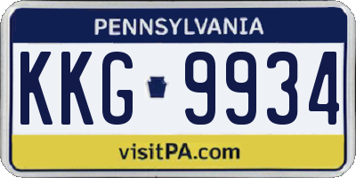 PA license plate KKG9934