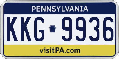 PA license plate KKG9936
