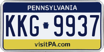 PA license plate KKG9937