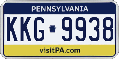 PA license plate KKG9938