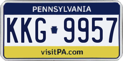 PA license plate KKG9957