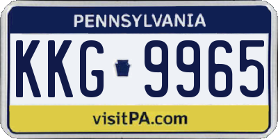 PA license plate KKG9965