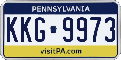 PA license plate KKG9973