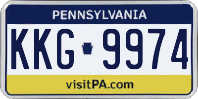 PA license plate KKG9974