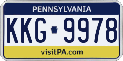 PA license plate KKG9978