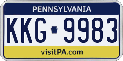 PA license plate KKG9983