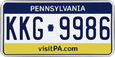 PA license plate KKG9986