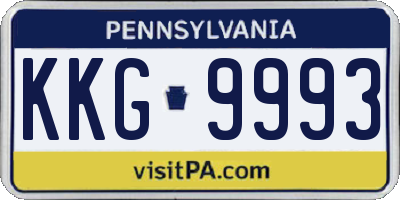 PA license plate KKG9993