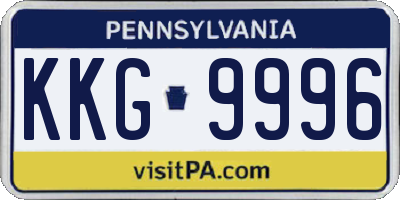 PA license plate KKG9996