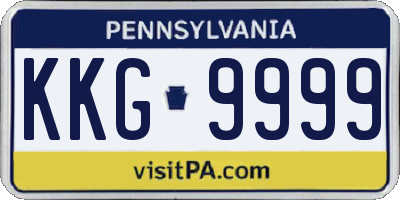 PA license plate KKG9999